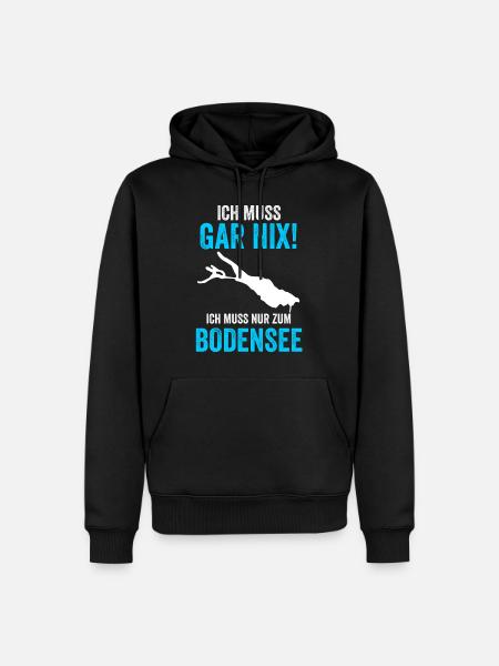 Bodensee See Deutschland Reise Urlaub Sommerferien - Männer Premium Bio Hoodie - Schwarz