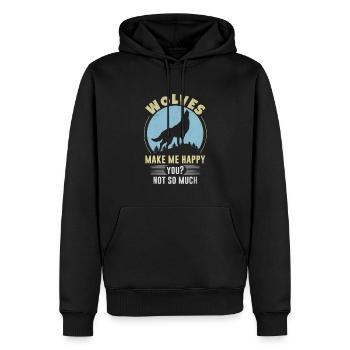 Chef de meute Wolfpack - Sweat à capuche Premium bio Homme - noir - Devant - Nico (187cm)