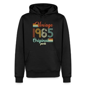 Vintage 1965 Original - Männer Premium Bio Hoodie - Schwarz - Vorne - Nico (187cm)
