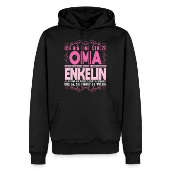 Geschenkideen für die Oma von Enkelin - Männer Premium Bio Hoodie - Schwarz - Vorne - Nico (187cm)