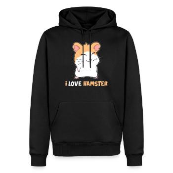 Ich Liebe Hamster Haustier - Männer Premium Bio Hoodie - Schwarz - Vorne - Nico (187cm)