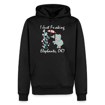 Elefantenliebhaber Ich bin einfach freaking Liebe Elefanten OK? - Männer Premium Bio Hoodie - Schwarz - Vorne - Nico (187cm)