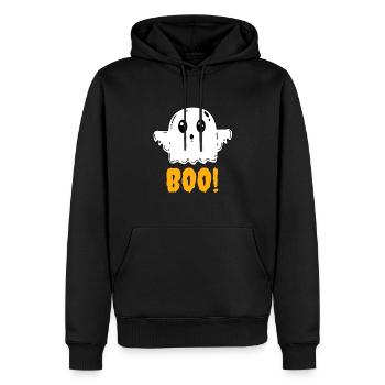 Geist Boo Halloween - Männer Premium Bio Hoodie - Schwarz - Vorne - Nico (187cm)