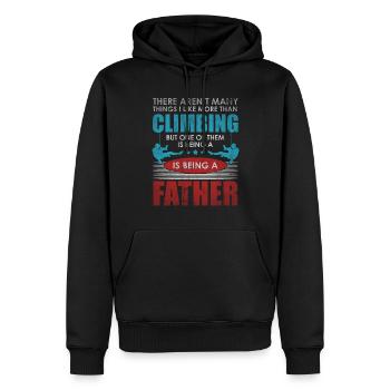 Cadeau d'alpinisme d'escalade de rocher - Sweat à capuche Premium bio Homme - noir - Devant - Nico (187cm)