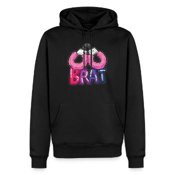 BRAT Plüschhandschellen DDLG böses Mädchen Humor - Männer Premium Bio Hoodie - Schwarz - Vorne - Nico (187cm)