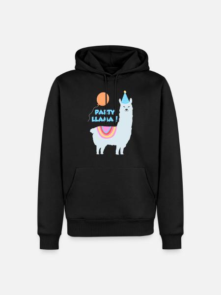 Party llama - Men’s Premium Organic Hoodie - black