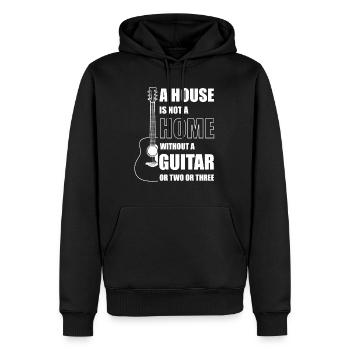 Cadeau de guitare acoustique musicien guitariste - Sweat à capuche Premium bio Homme - noir - Devant - Nico (187cm)