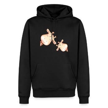 Giraffes - Men’s Premium Organic Hoodie - black - Front - Nico (187cm)