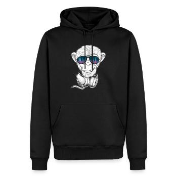 Monkey with equalizer glasses Monkey Music & Party - Men’s Premium Organic Hoodie - black - Front - Nico (187cm)