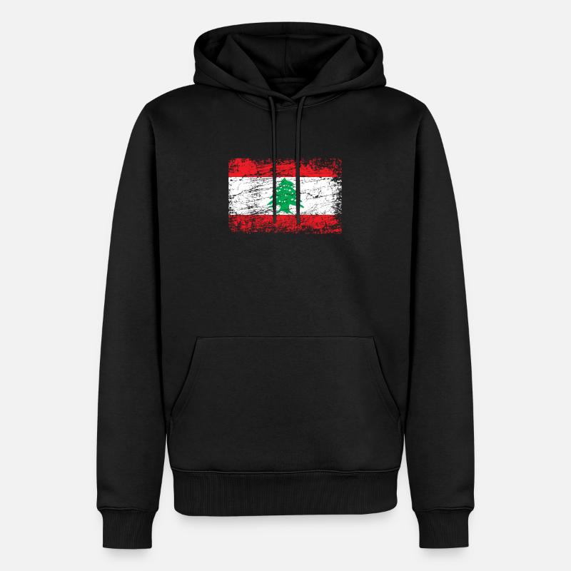 Drapeau libanais drapeau drapeau - Sweat à capuche Premium bio Homme - noir