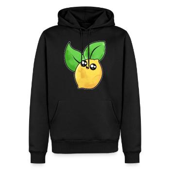 Niedliche Zitrone Gesicht - Männer Premium Bio Hoodie - Schwarz - Vorne - Nico (187cm)