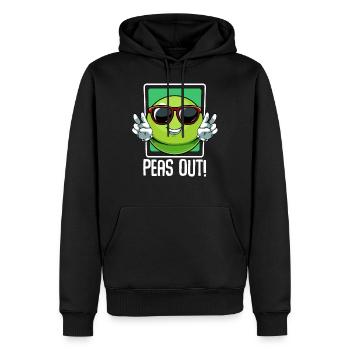 Erbsen - Peas Out! Cools Gemüse Wortspiel Spruch - Männer Premium Bio Hoodie - Schwarz - Vorne - Nico (187cm)
