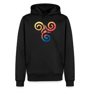 Symbole celtique - Sweat à capuche Premium bio Homme - noir - Devant - Nico (187cm)