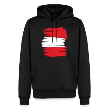 Drapeau Autriche - Sweat à capuche Premium bio Homme - noir - Devant - Nico (187cm)