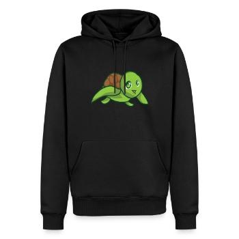 tortue - Sweat à capuche Premium bio Homme - noir - Devant - Nico (187cm)