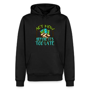 Act Now Climate - Men’s Premium Organic Hoodie - black - Front - Nico (187cm)