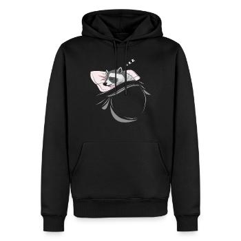 Raton laveur endormi et endormi - Sweat à capuche Premium bio Homme - noir - Devant - Nico (187cm)