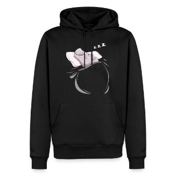 Hippopotame endormi et endormi - Sweat à capuche Premium bio Homme - noir - Devant - Nico (187cm)