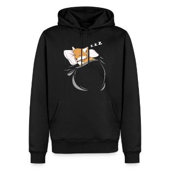 Schlafender und schlumender Fuchs - Männer Premium Bio Hoodie - Schwarz - Vorne - Nico (187cm)
