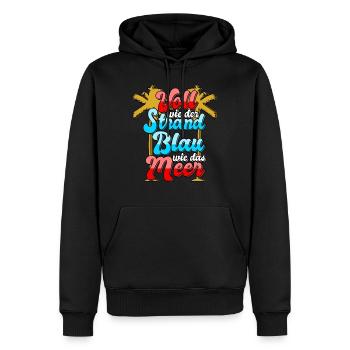 Voll wie der Strand Blau wie das Meer - Männer Premium Bio Hoodie - Schwarz - Vorne - Nico (187cm)