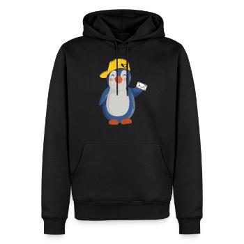 Postman Postman Postman Funny Pingu - Men’s Premium Organic Hoodie - black - Front - Nico (187cm)