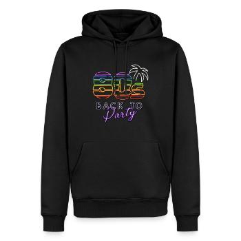80s Back to Party Geschenk für bunte 80iger Jahre - Männer Premium Bio Hoodie - Schwarz - Vorne - Nico (187cm)