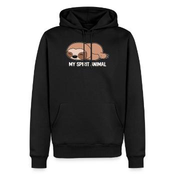 Faultier Lieblingstier - Männer Premium Bio Hoodie - Schwarz - Vorne - Nico (187cm)