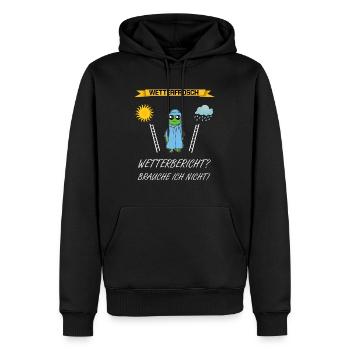 Wetterfrosch Frosch Wetterbericht Spruch - Männer Premium Bio Hoodie - Schwarz - Vorne - Nico (187cm)