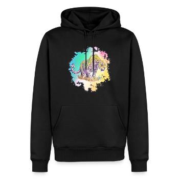leopard - Men’s Premium Organic Hoodie - black - Front - Nico (187cm)