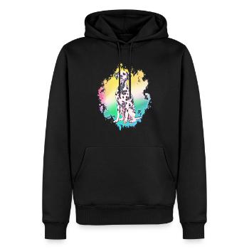 Dalmatiner - Männer Premium Bio Hoodie - Schwarz - Vorne - Nico (187cm)