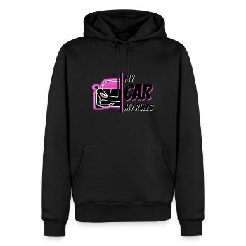 Auto Liebhaber - Mein Auto Meine Regeln - Männer Premium Bio Hoodie - Schwarz - Vorne - Nico (187cm)