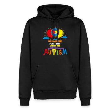 Ballons d'autisme mignons s'il vous plaît soyez patient avec moi IH - Sweat à capuche Premium bio Homme - noir - Devant - Nico (187cm)