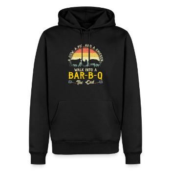 grillage - Sweat à capuche Premium bio Homme - noir - Devant - Nico (187cm)
