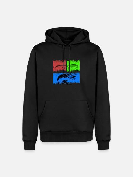Pêche aux leurres et brochets - Sweat à capuche Premium bio Homme - noir