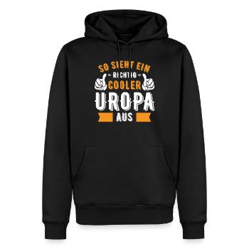 Uropa Urgroßvater Spruch - Männer Premium Bio Hoodie - Schwarz - Vorne - Nico (187cm)
