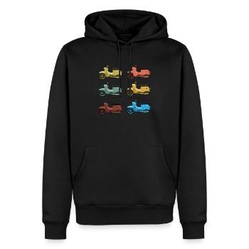 Retro Simson Hirondelle Vintage Couleurs - Sweat à capuche Premium bio Homme - noir - Devant - Nico (187cm)