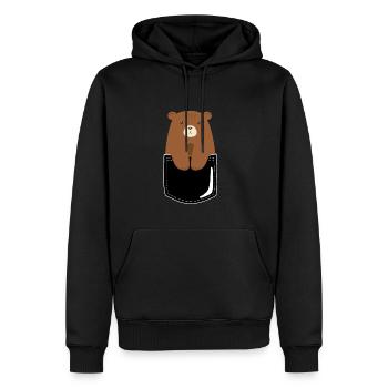 Der Bear zum mitnehmen. - Männer Premium Bio Hoodie - Schwarz - Vorne - Nico (187cm)