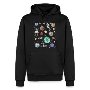 Universum Weltraum Raumfahrt - Männer Premium Bio Hoodie - Schwarz - Vorne - Nico (187cm)