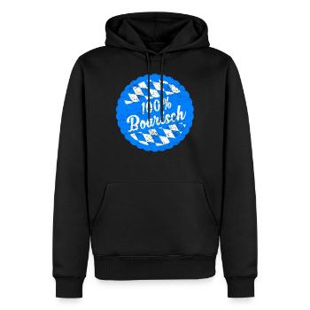 Bayern Bayerisch 100% Boarisch Geschenk - Männer Premium Bio Hoodie - Schwarz - Vorne - Nico (187cm)