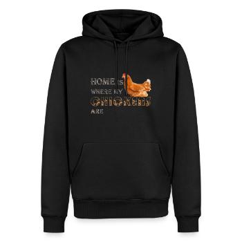 Hühner, Huhn Liebhaber - Männer Premium Bio Hoodie - Schwarz - Vorne - Nico (187cm)