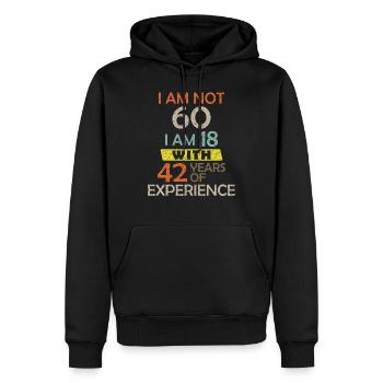 Cadeau drôle de bâillon 60e anniversaire hilarant de 60 ans - Sweat à capuche Premium bio Homme - noir - Devant - Nico (187cm)
