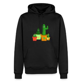 Kaktus - Männer Premium Bio Hoodie - Schwarz - Vorne - Nico (187cm)