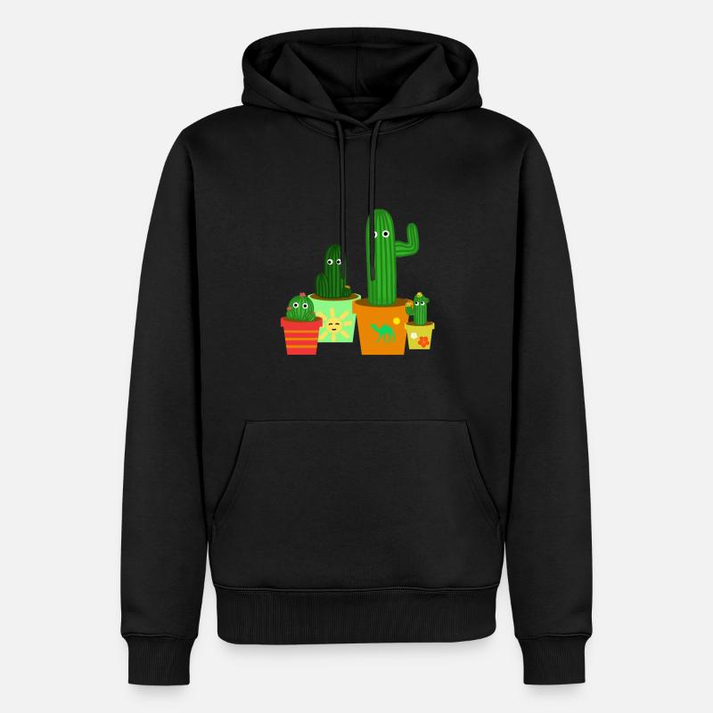 cactus - Sweat à capuche Premium bio Homme - noir
