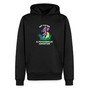 Champignons Mushroom Psychédelische Aventure Cadeau - Sweat à capuche Premium bio Homme - noir - Devant - Nico (187cm)