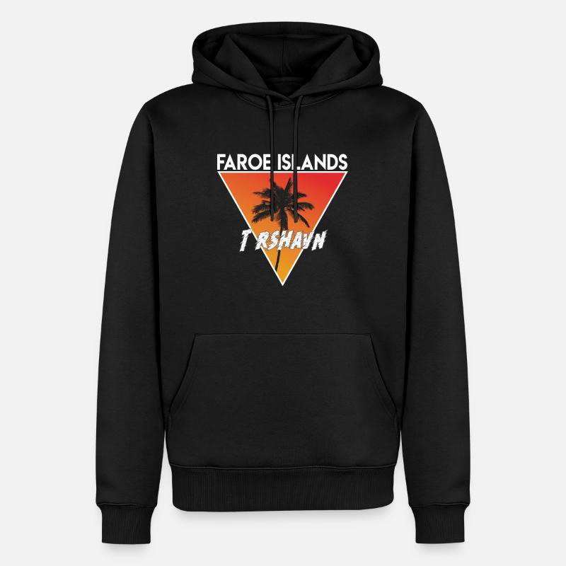 îles Féroé avec capitale - Sweat à capuche Premium bio Homme - noir