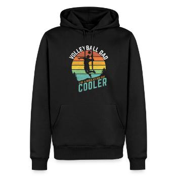 Papa de volleyball - Sweat à capuche Premium bio Homme - noir - Devant - Nico (187cm)
