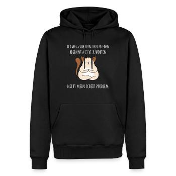 Kawaii süße fette Yoga Katzen niedliche - Männer Premium Bio Hoodie - Schwarz - Vorne - Nico (187cm)