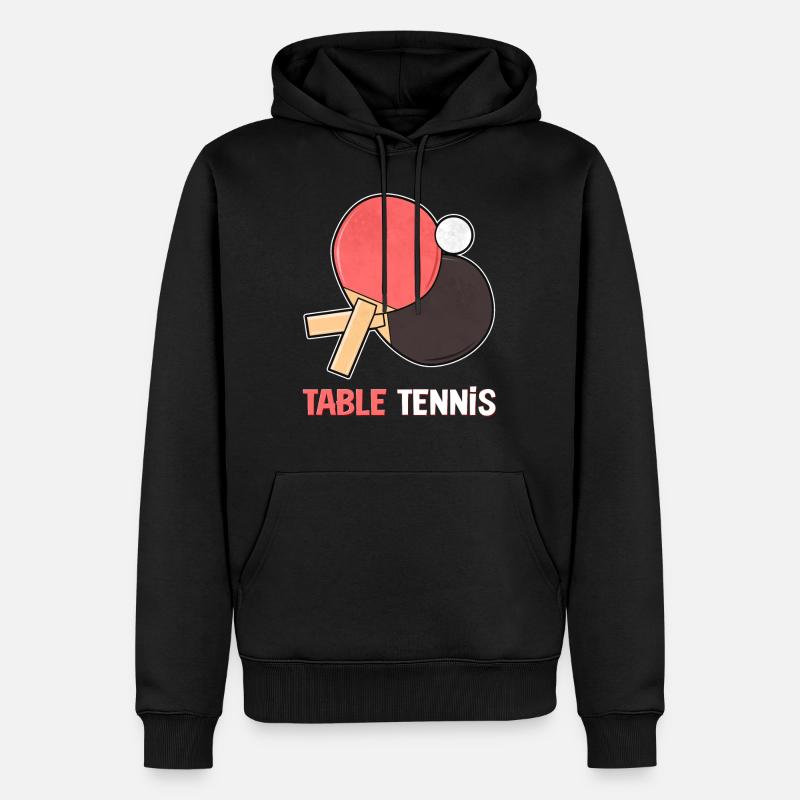 Truelle de tennis de table - Sweat à capuche Premium bio Homme - noir