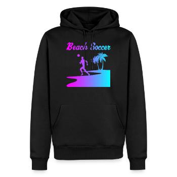 Cadeau de sport de football de plage de football de plage - Sweat à capuche Premium bio Homme - noir - Devant - Nico (187cm)
