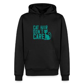 Funny T-shirt Cat Hair Dont Care 01 - Sweat à capuche Premium bio Homme - noir - Devant - Nico (187cm)